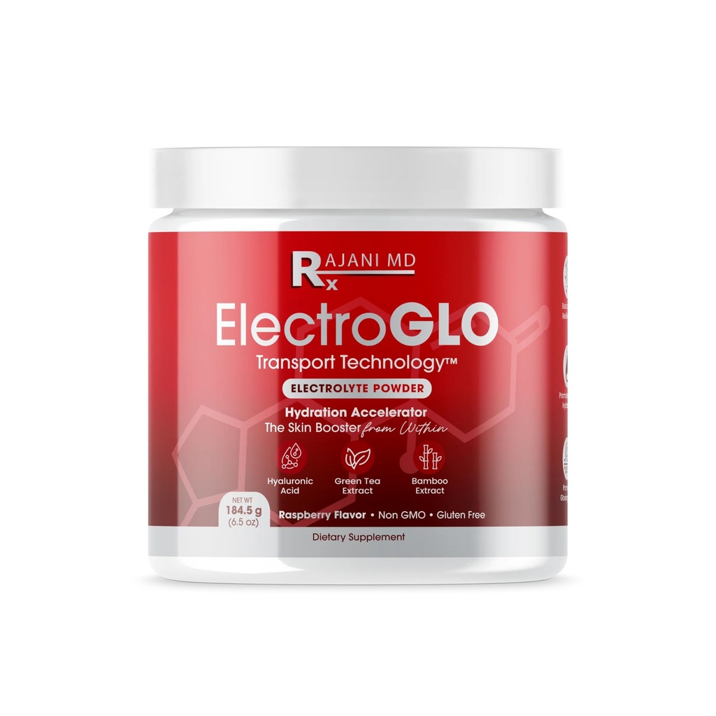 RajaniMD ElectroGLO Raspberry Flavored Electrolyte Powder