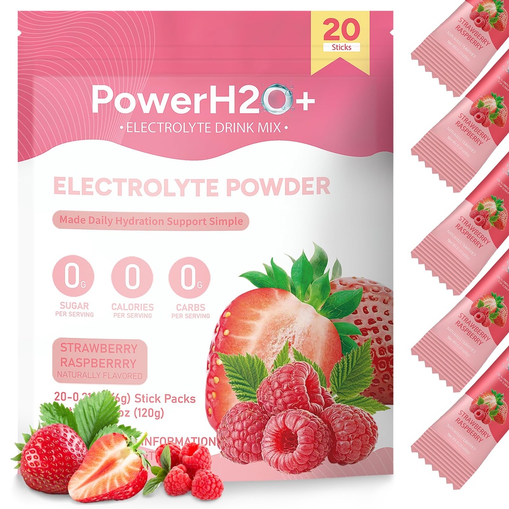 20 Sticks Sugar Free Electrolytes Powder Packets-5 Flavors Liquid Daily IV Hydration Packets,Electrolyte Drink Mix Travel Electrolyte Packet for Rapid Hydration,0 Calorie,0 Sugar