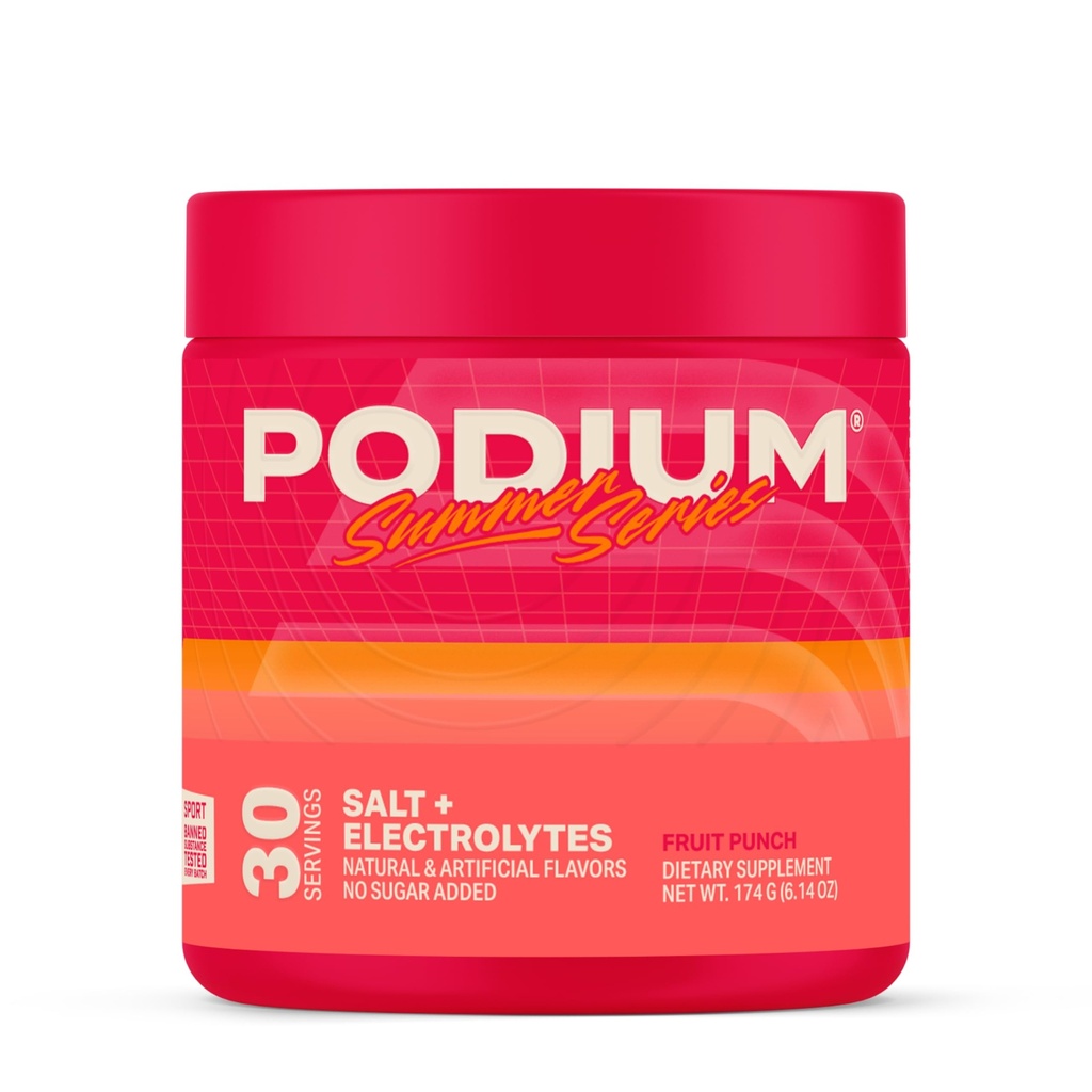 Podium Nutrition, Salt+Electrolytes, Electrolyte Powder, Fruit Punch, 30 Servings, Electrolytes, Hydration, Recovery