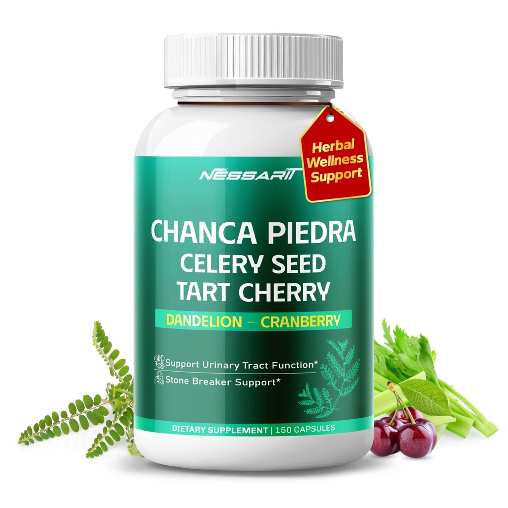 Chanca Piedra, Celery Seed, Tart Cherry, Dandelion & Cranberry – Support Urinary Tract & Antioxidant Health – 150 Capsules