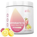 Sweat Ethic Hydrate’D Electrolytes, Electrolyte Powder with Potassium, Magnesium & Vitamin C, Easy Mix Powder for Hydration & Performance Support, Pink Lemonade Flavor, 60 Servings