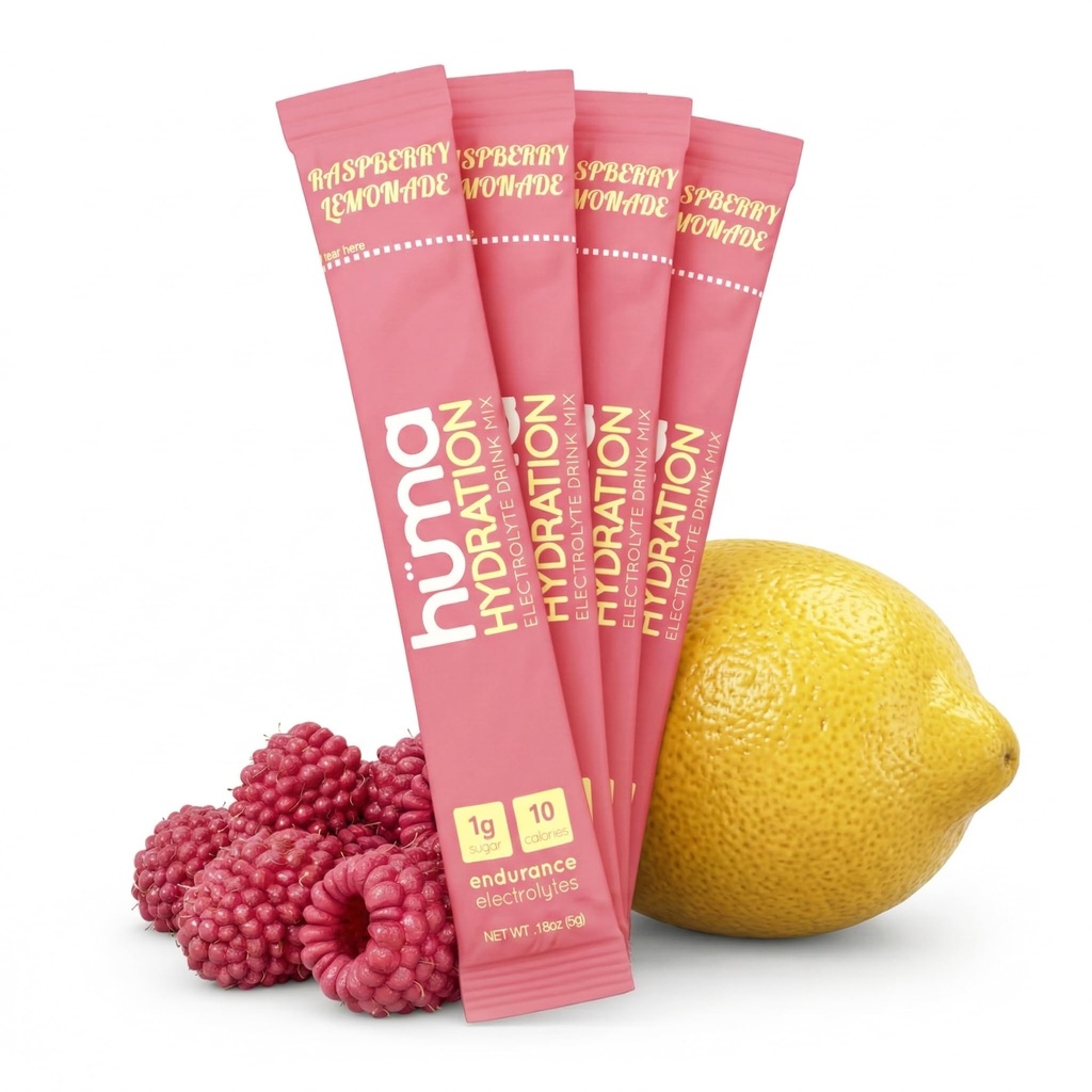 HUMA CHIA Hydration Drink Mix, Raspberry Lemonade 30 Packets - Low Calorie, High Electrolyte Powder for Sports & Exercise - 100% Natural, 1g Sugar, 10 Cal
