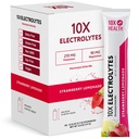 10X Health Electrolytes Powder Drink Mix Strawberry Lemonade w/Potassium, Magnesium & Mediterranean Sea Salt - Sugar-Free Electrolytes Powder - Non-GMO Electrolyte Packets - 30 Stickpacks