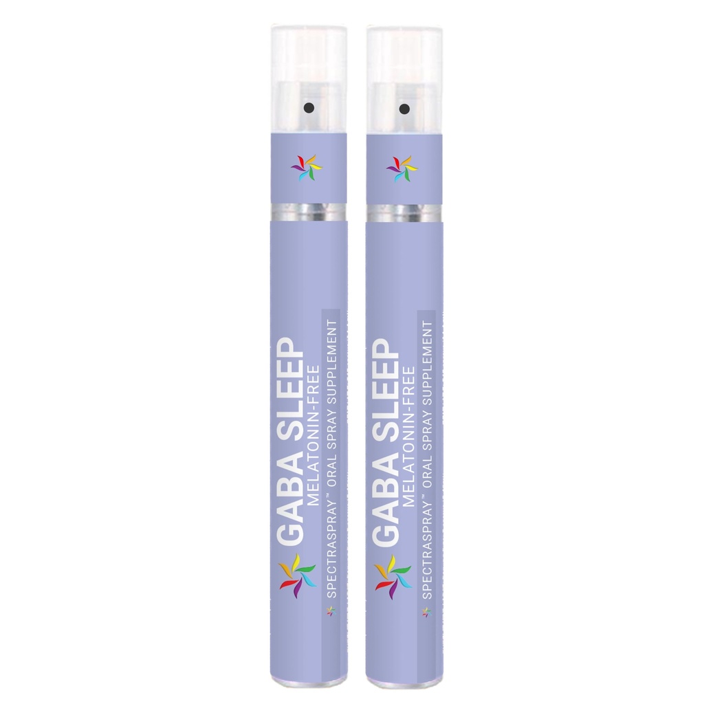Melatonin Free GABA Sleep Support Spray Supplement 2 Pack -Vegan, Natural & Effective Oral Spray with GABA, L-Theanine, 5 HTP, & Herbal Blend. Non-GMO, No Melatonin, 60 Day Supply