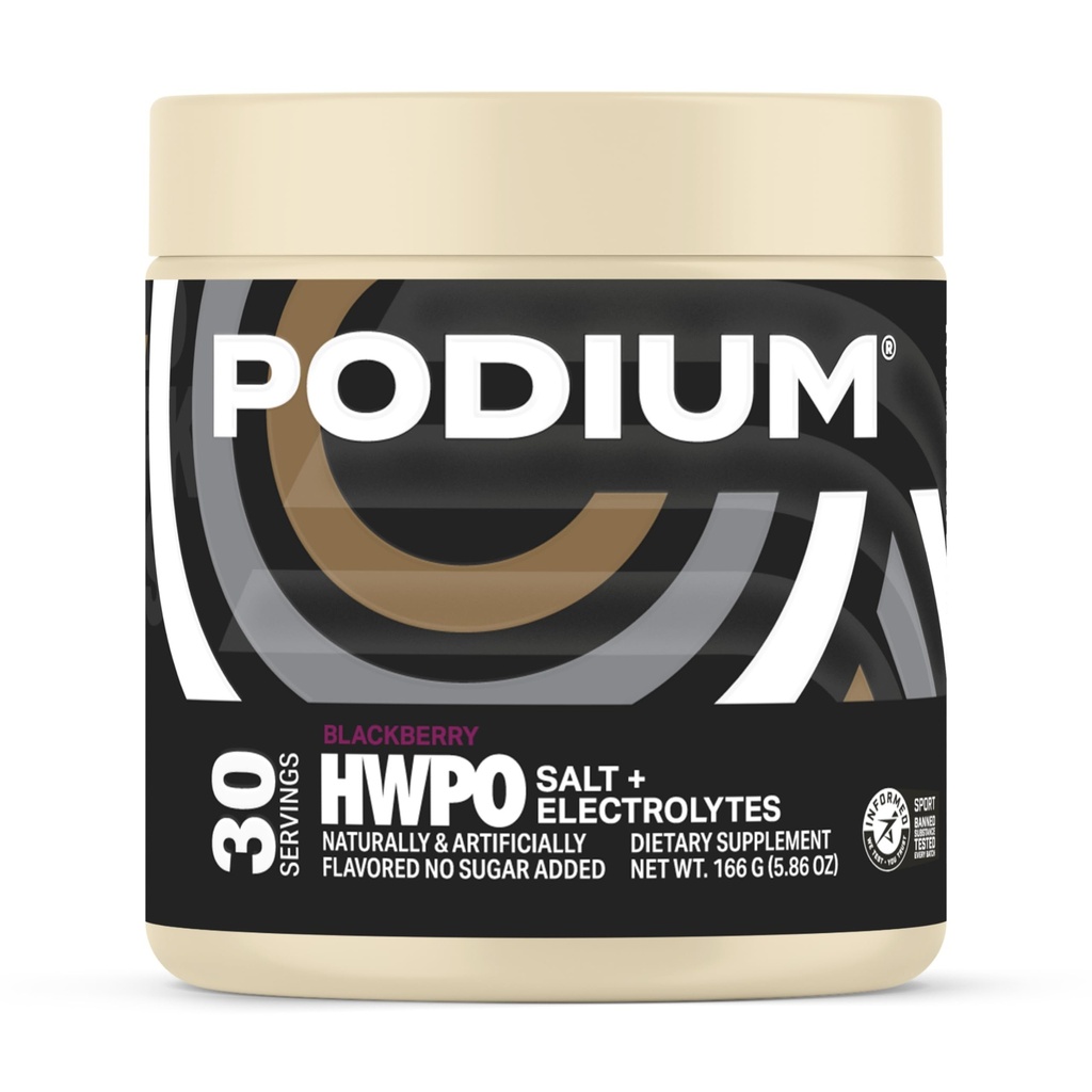 Podium Nutrition, Salt+Electrolytes, Electrolyte Powder, BlackBerry, 30 Servings, Electrolytes, Hydration, Recovery