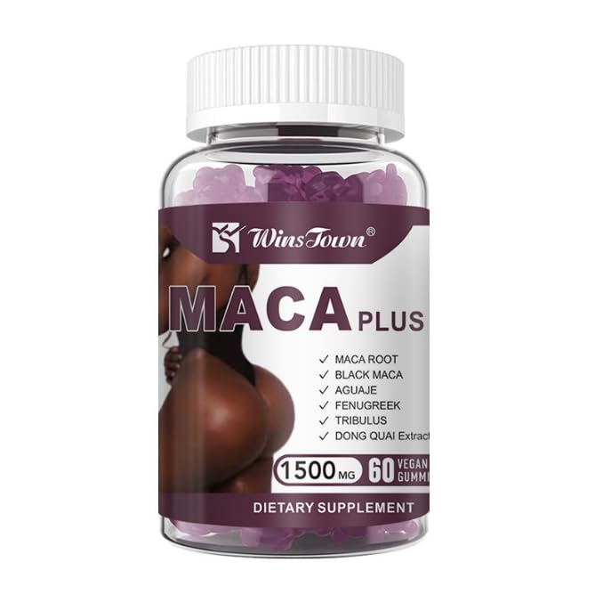 Wens Town Maca Candy, containing Black maca Root and Angelica Extract, a Herbal Supplement, 60 Pieces per Pack
