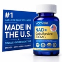 NAD+ Supplement 500mg - Nicotinamide Riboside for Cellular Energy & Mitochondrial Health, NAD Plus Boosting Support Healthy Aging, Stamina & Vitality for Women & Men - 60 Capsules