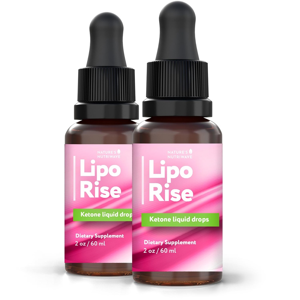 LipoRise Drops – Natural Liquid Supplement with 100% Plant-Based Ingredients, maca root, grape seed & citrus extracts | Non-GMO | GMP Certified | Made in USA | 60 mL, 60 Servings, 2 Month Supply
