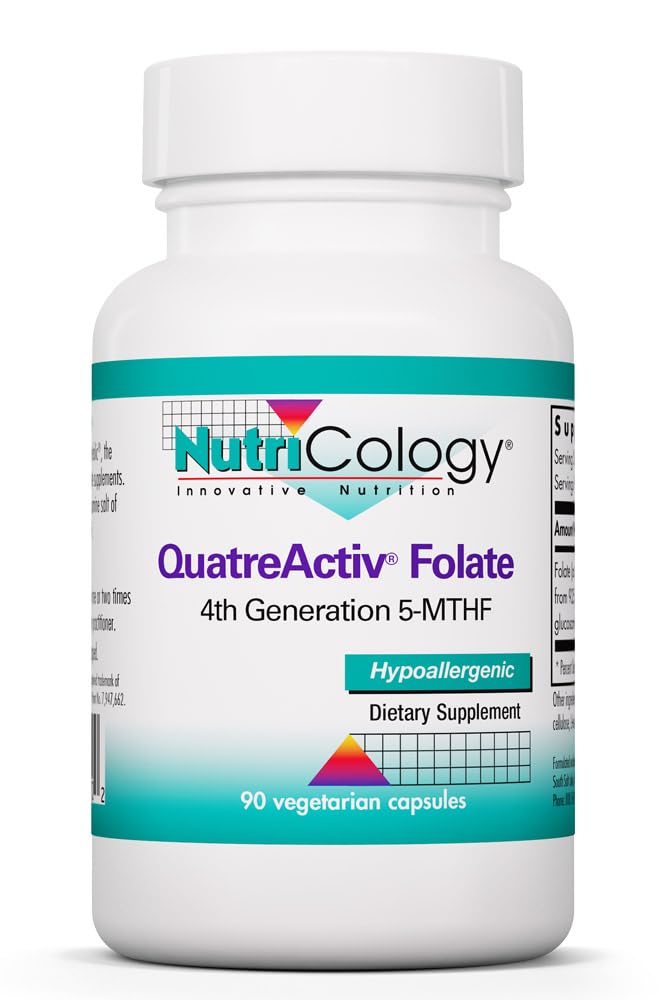 Nutricology QuatreActiv Folate - Delivers 833 mcg DFE 5-MTHF as Quatrefolic - Supports Folate Metabolism, Cellular Function & Nutrient Utilization - 90 Servings - 90 Capsules