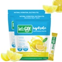 Let'z Go! Hydrate - Electrolyte Drink Mix - Hydration + Electrolytes + Antioxidant Powder Packets, Natural Flavors, Vitamins C + D | No Sugar | No Calories | (15 Count) Lemonade - Pack of 2