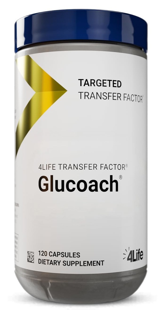 4Life Transfer Factor GluCoach - Supports Hormone Balance, Endocrine Health & Gut Wellness with Fenugreek & Korean Ginseng - 120 Veggie Capsules