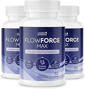 FlowForceMax Herbal Support Supplement - Natural Plant-Based Formula with Saw Palmetto Extract | 30 Chewable Tablets, 3 Month Supply, Made in USA
