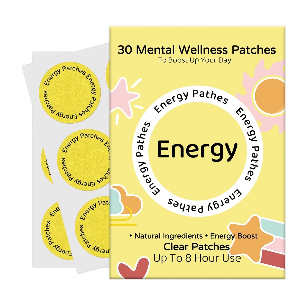 ANSUE Energy Patches – 30 Vegan Patches with Caffeine, Biotin & Ginseng – Daily Support for Focus, Energy & Vitality – Plant-Based Formula, 30-Day Supply
