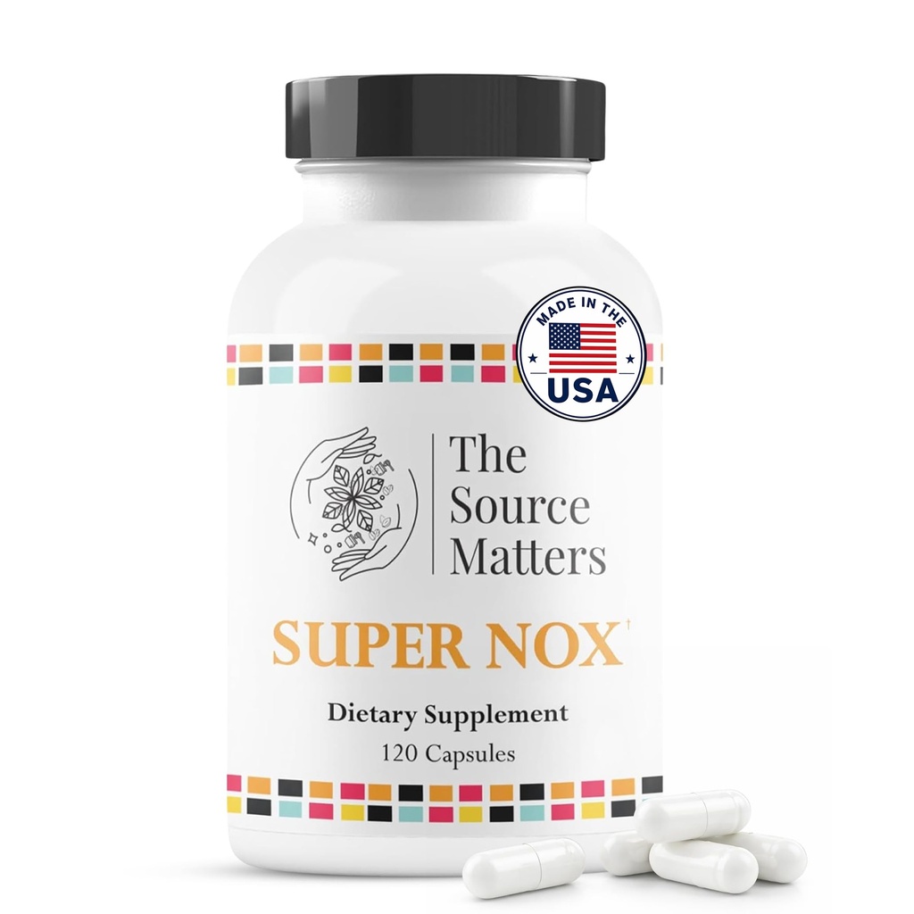 Super NOX (120 Capsules) - Nitric Oxide Supplement with L Citrulline - Nitric Oxide Booster for Circulatory & Vascular Support | Quercetin & Grape Seed Extract