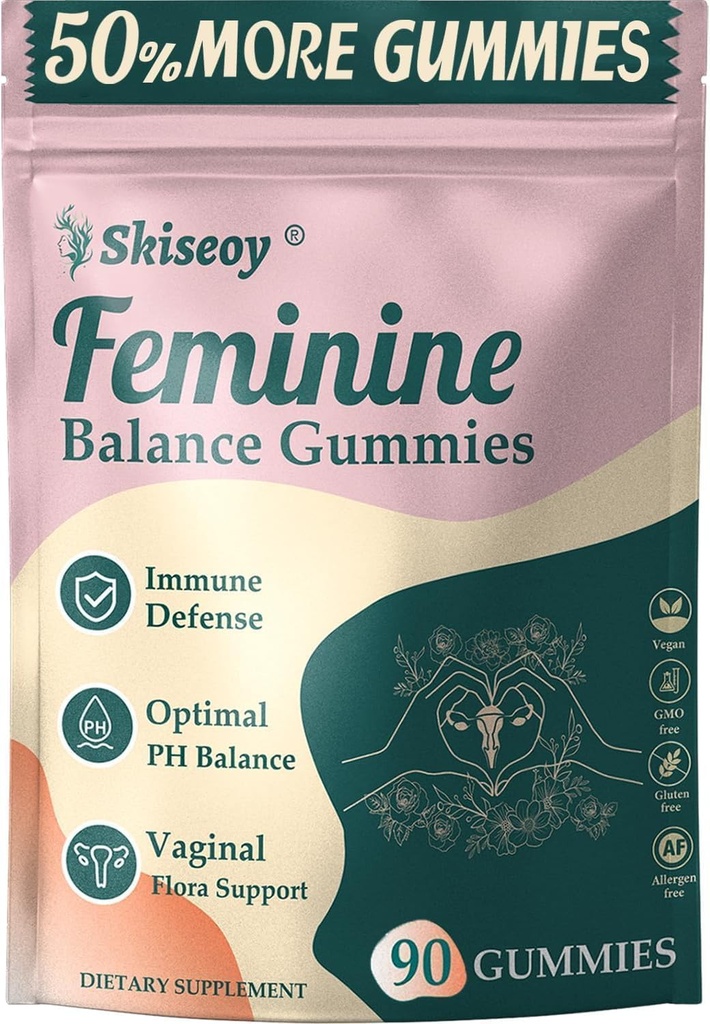 Pineapple Gummies for Women pH - Feminine Balance Gummies for Flora and Vaginal Health + Vitamin C for Immune Support, Probiotics Women's pH Balance Gummy Nutrition Vegan Friendly, 90 Counts