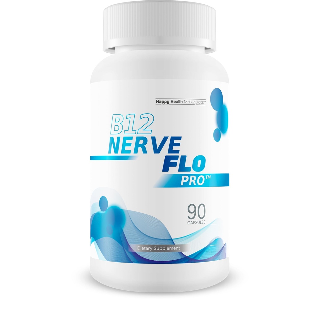 B12 Nerve Flo Pro - Our Best B12 Neuropathy Supplement - Nerve Damage Vitamins - Vitamin B12 Nerve Support Supplement - Magnesium for Muscles And Nerves - Repair Nerve Flow Okinawa Capsaicin Cayenne