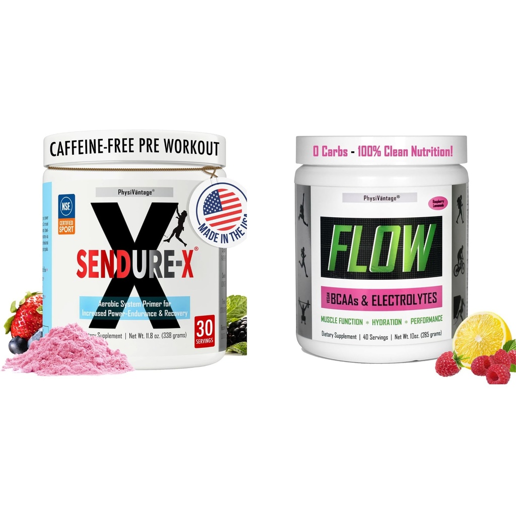 PhysiVantage - Sendure-X Beetroot + Citrulline Powder & Flow Electrolyte Powder with BCAAs