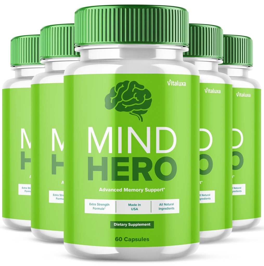 (5 Pack) Mind Hero Brain Supplement, Mind Hero Capsules for Focus Clarity Memory Premium Blend All Natural Support, MindHero Brain Booster Pills Advanced Formula Maximum Strength Calm Sleep (300 Ct)
