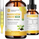 (2 Pack) Quercetin Liquid Drops - Quercetin Supplements 700mg - 4X Stronger Than Pills & Capsules - 5 in 1 Quercetin with Bromelain Elderberry Vitamin for Immunity Respiratory Wellness- 2 Fl Oz*2