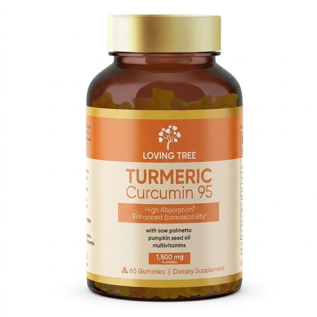 Loving Tree Turmeric Curcumin 95,with Black Pepper, Saw Palmetto & Pumpkin Seed Oil