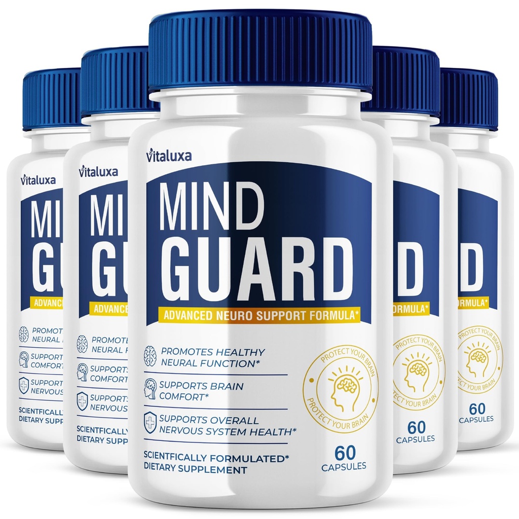 (5 Pack) Mind Guard Brain Supplement Capsules, MindGuard Memory Pills Brain Health Nootropic Booster Clarity Focus Advanced Formula Premium Cognitive Function Support All Natural Ingredients (300 Ct)