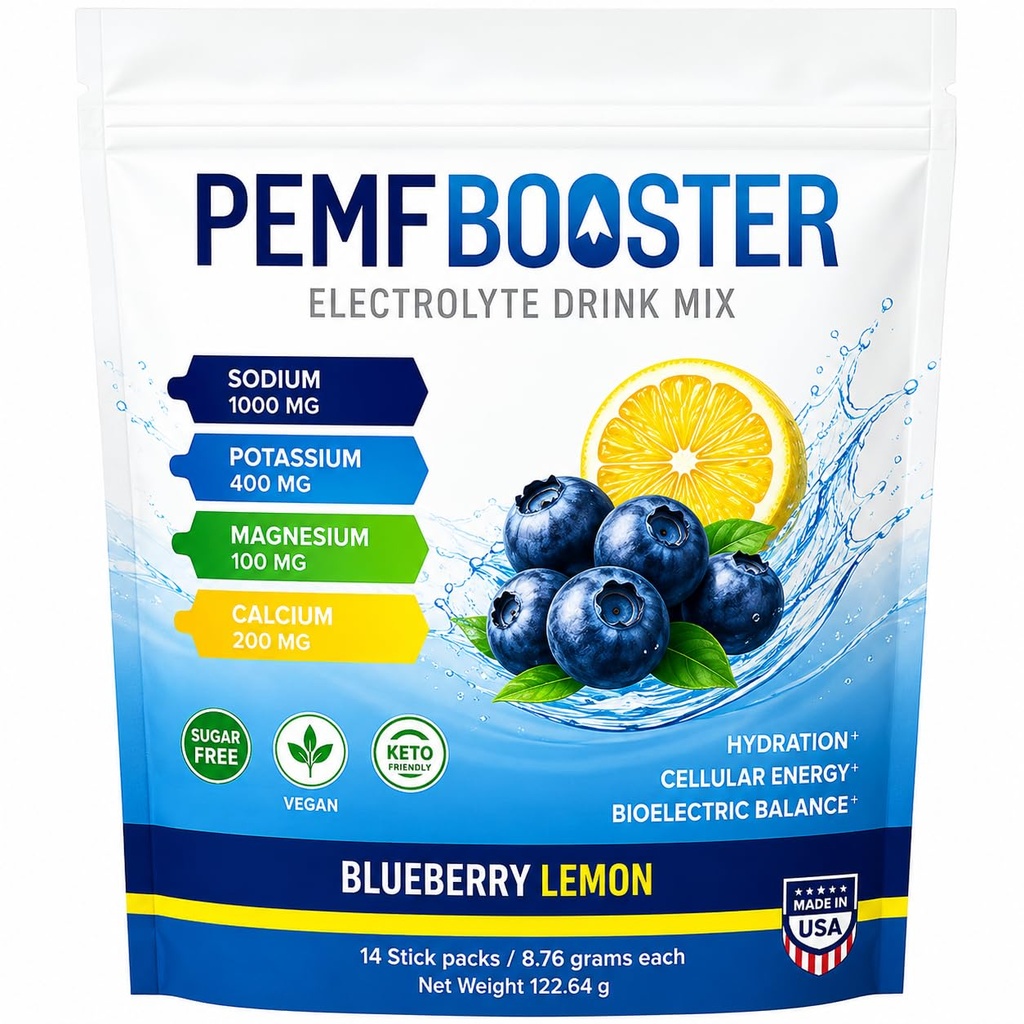 Electrolyte Drink Mix – Blueberry Lemon Flavor – Advanced Hydration Powder with Sodium, Potassium, Magnesium & Calcium – Sugar-Free, Keto-Friendly – 14 Servings