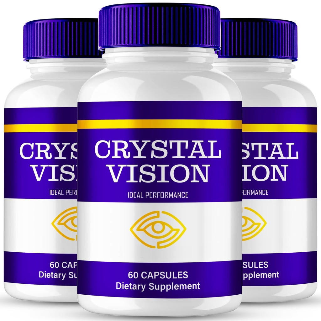 Crystal Vision Eye Health Supplements Capsules, Official Crystal Vision Eye Vitamin Pills - Extra Strength All Natural CrystalVision for Visual Wellness & CrystalClearVision Reviews (3 Pack)