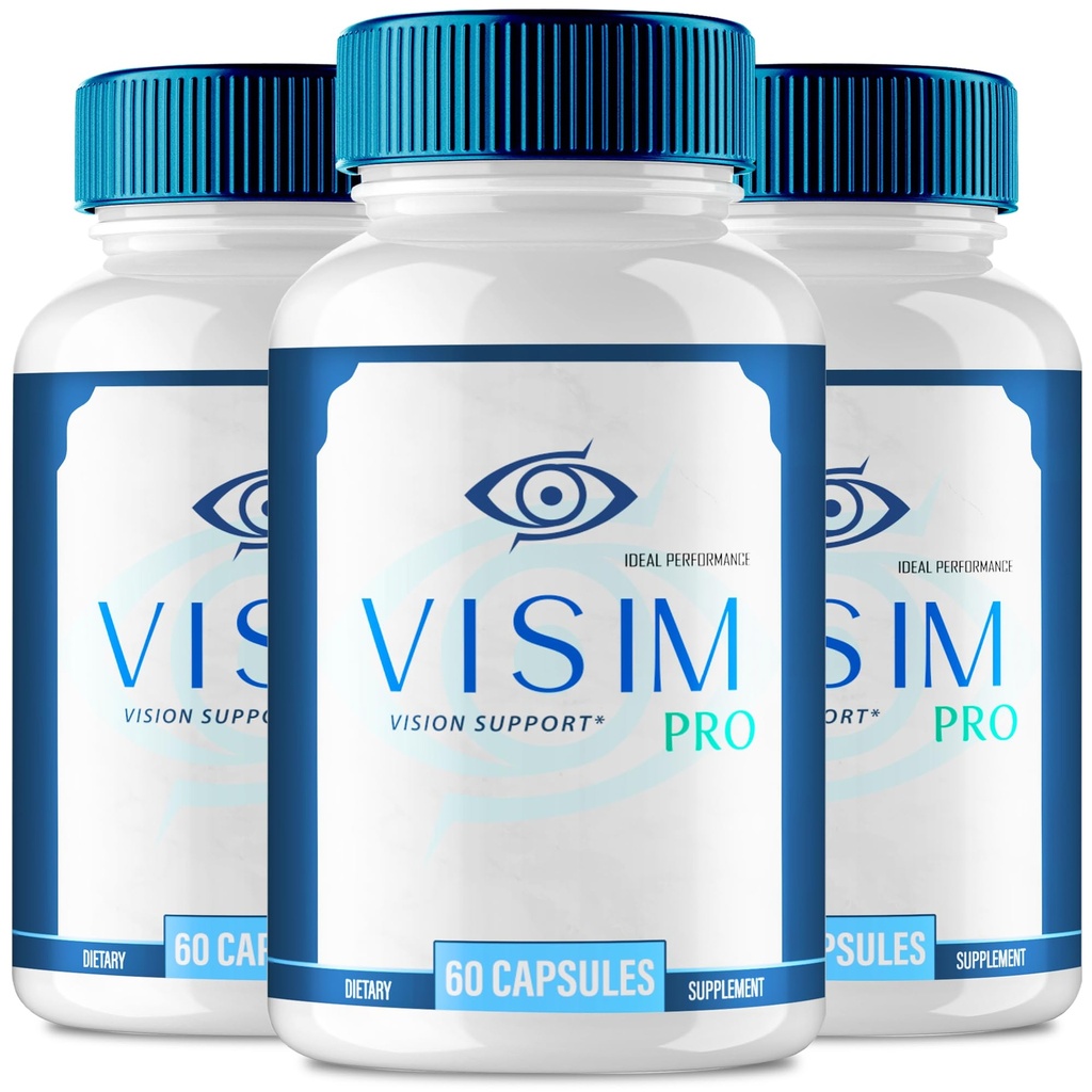 Visim Pro Vision Support, Official Visim Pro Eye Health Supplement Capsules - Extra Strength All Natural VisimPro for Visual Wellness & Crystal Clear Vision, Eye Vitamin Pills Reviews (3 Pack)