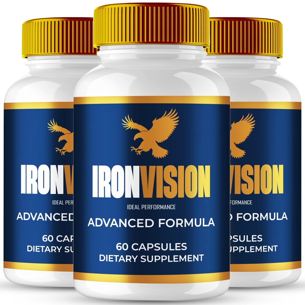 Iron Vision Eye Supplement Capsules, Official Iron Vision for Eyes Pills - Maximum Strength, All Natural Visual Wellness, Eye Comfort & Healthy Vision, Premium IronVision Pills Reviews (3 Pack)