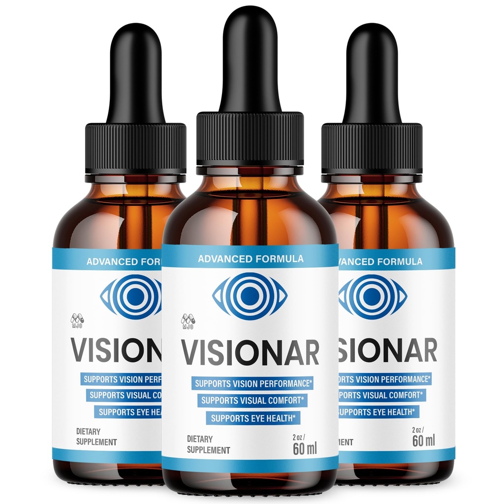 (3 Pack) Visionar Drops, Official Visionar Supplement Drops with All Natural Ingredients, Advanced Eye Health Formula, Maximum Strength Vision Support Vitamin Tincture for Women and Men (90 Servings)