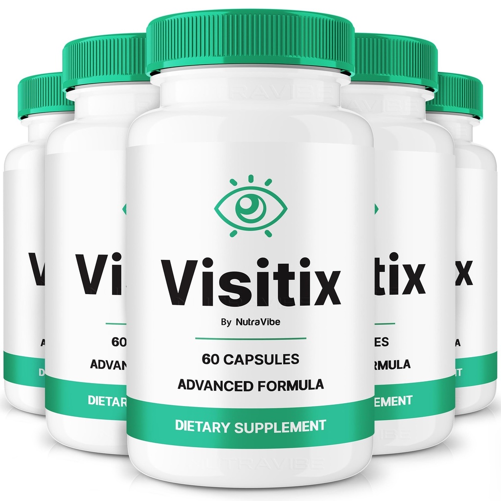(5 Pack) Visitix Capsules – Advanced Eye Health & Vision Support Supplement | Natural Ingredients for Clear Eyes, Balance & Visual Function | Easy-to-Take, Non-Habit Forming | Official (300 Capsules)