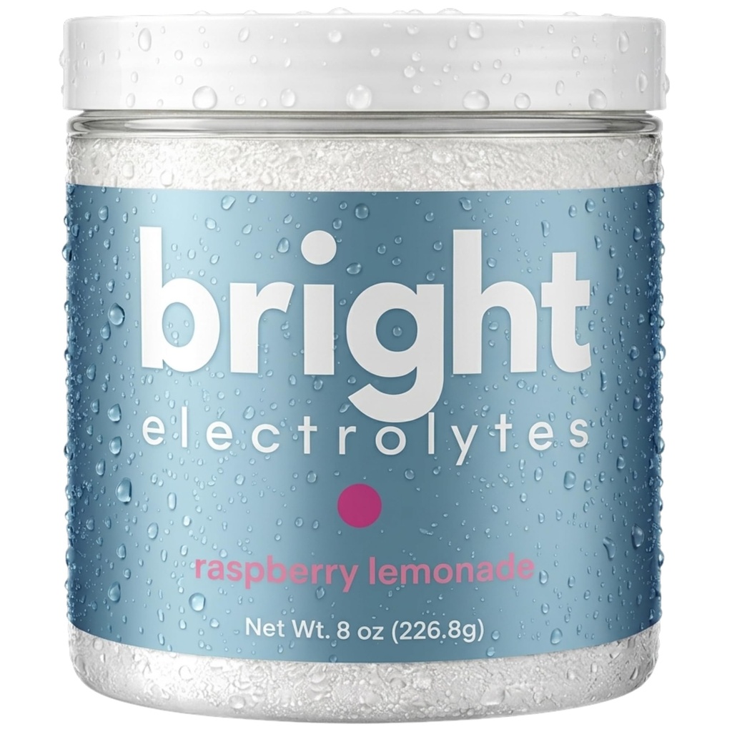 Bright Hydration Electrolyte Powder, Raspberry Lemonade, Zero Sugar, High Sodium, Potassium & Magnesium Drink Mix, 45 Servings (Raspberry Lemonade)