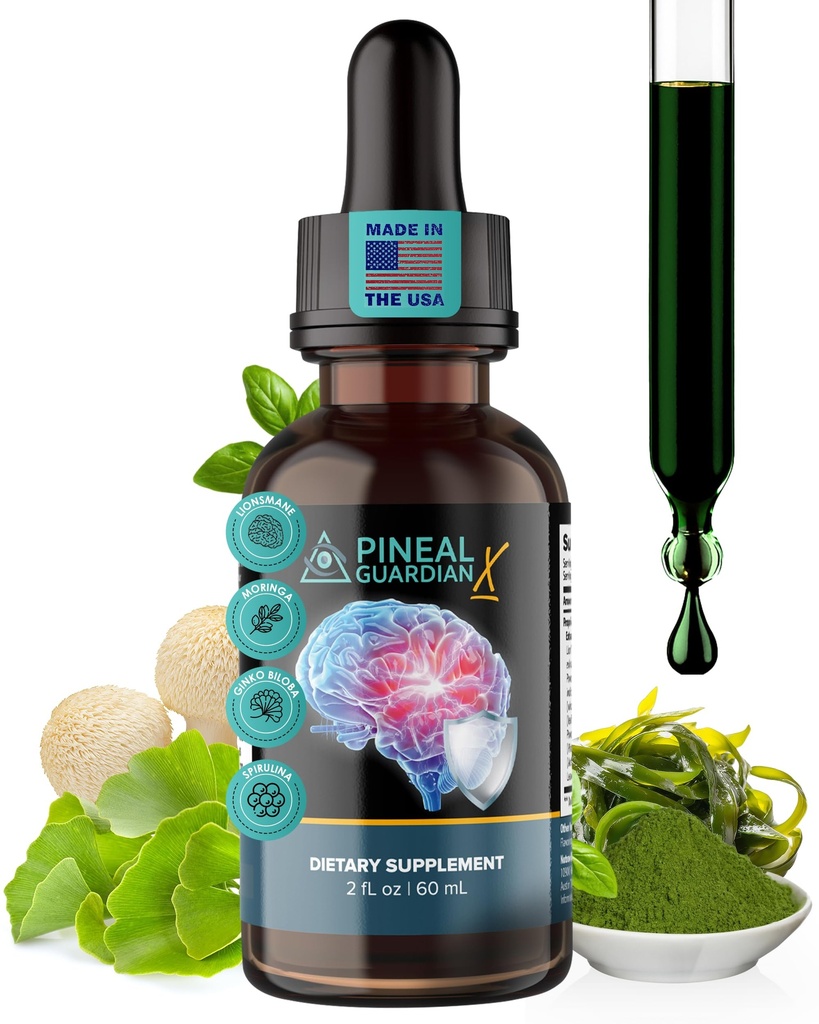 Pineal Guardian X - Rapid Pineal Gland Decalcification Drops for Cognitive Health Support - Brain Supplement to Keep Cognitive Function, Memory and Focus in Top Shape - 60ml