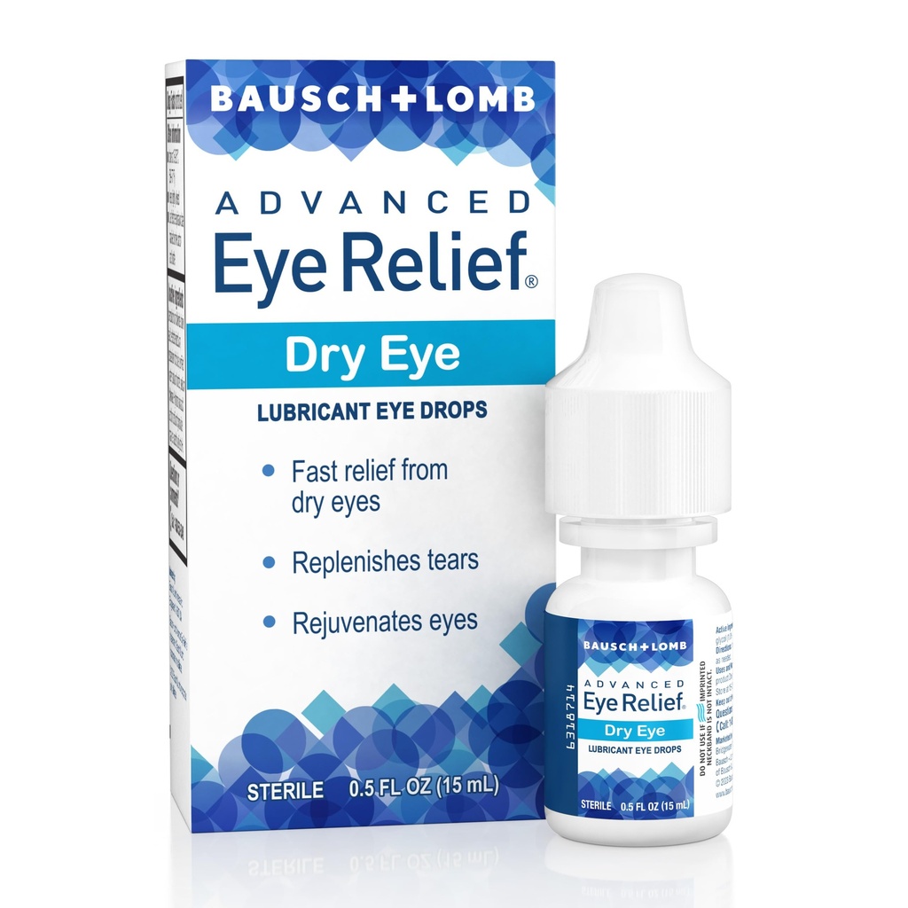 Advanced Eye Relief Lubricant Drops from Bausch & Lomb, for Dry Eyes & Redness Relief, 0.5 Fl Oz (15 mL)