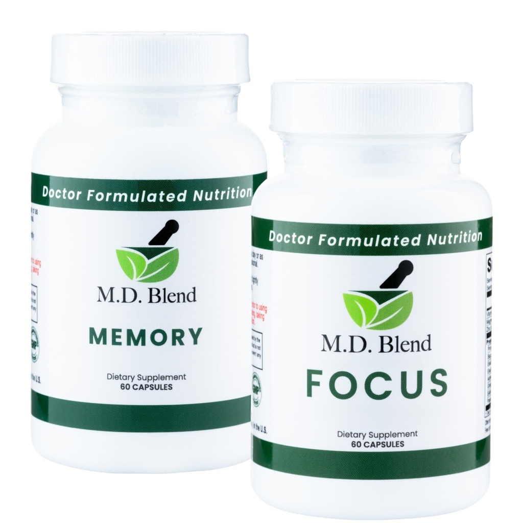Brain Supplements For Memory And Focus Set With L-Tyrosine, Phosphatidylserine, Bacopa Monnieri, Ginkgo Biloba & Ashwagandha, Mental Clarity Supplements For Daily Brain Support, 60 Capsules