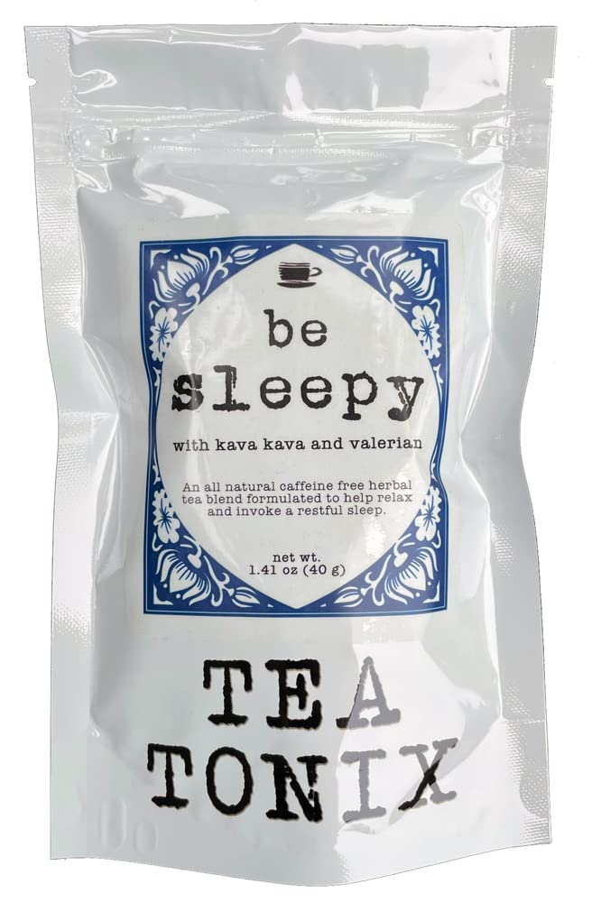 BE SLEEPY Bedtime Tea with Valerian, Chamomile, Lavender, and Kava 40g (1.41oz) - Invoke a Restful Night's Sleep with this Calming Caffeine Free Herbal Tea