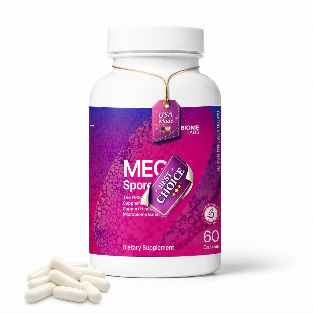 Micro Biome for Women & Men, Gut Health & Digestive Support - Shelf-Stable, Travel-Friendly, Mens & Womens, Daily Wellness Blend, 60C (Pack of 1)