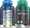 Herbtonics ACV Keto Gummies with The Mother & Keto BHB | Apple Cider Vinegar Keto Gummies - Prostate Support Supplement for Men's Health | with Saw Palmetto Beta Sitosterol, Bladder & Less Urination