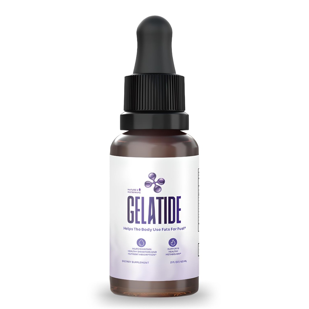 GELATIDE Liquid Drops with Botanical Extracts – Natural Formula with Maca, Grape Seed Extract, Chromium & Herbal Blend – Non-GMO, Stimulant-Free – Made in USA – 2 fl oz, 60 Serving, 1 Month Supply