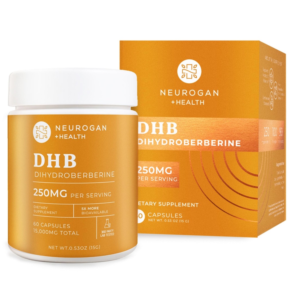 Neurogan Dihydroberberine Supplement Capsules - High-Potency 250mg Per Serving - Bioavailable Berberine Metabolite for Daily Balance, Heart Health & Nutrient Utilization - Made in USA