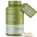HMS Nutrition Korean Red Panax Ginseng 2000mg Supplement – 120 Vegan Capsules, Max Strength Ginsenosides, NSF Certified Extract for Energy, Stamina, Focus, Performance & Immune Support
