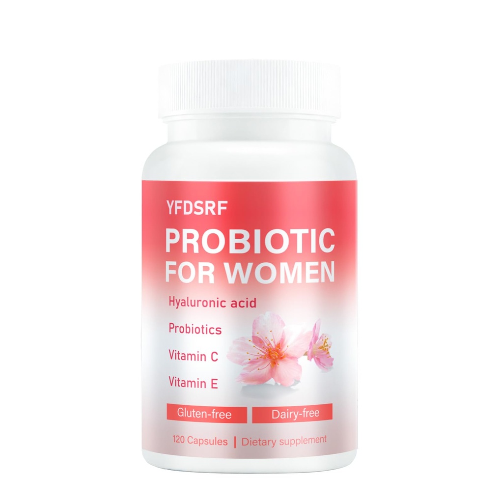 Women's Vaginal Probiotic Supplement for Intimate Health & pH Balance | with Hyaluronic Acid, Multi-Collagen, Vitamin C | Supports Comfort, Moisture & Antioxidant Defense | 120 Capsules (1)