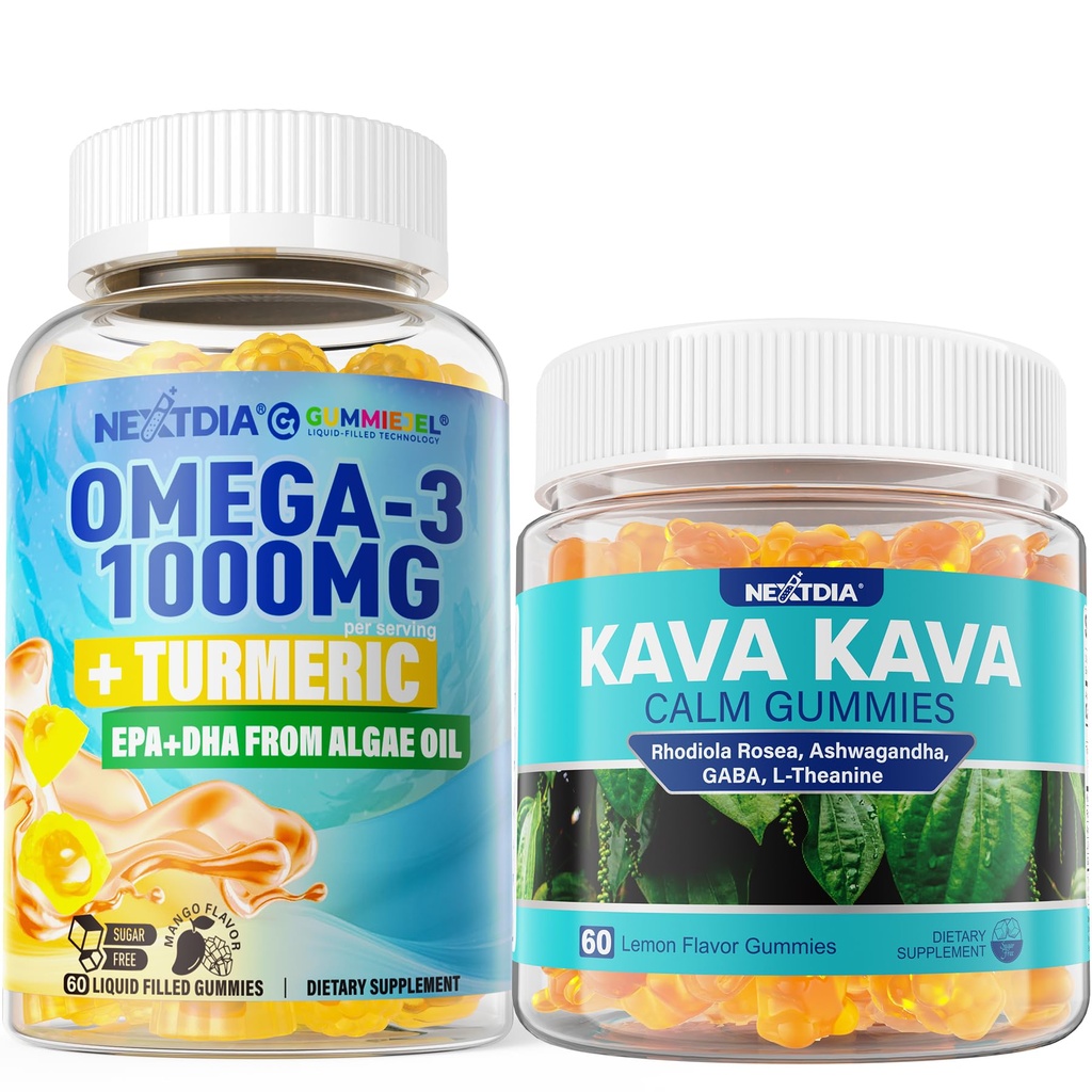 Nextdia Omega3 + Turmeric, Kava Calm Gummies