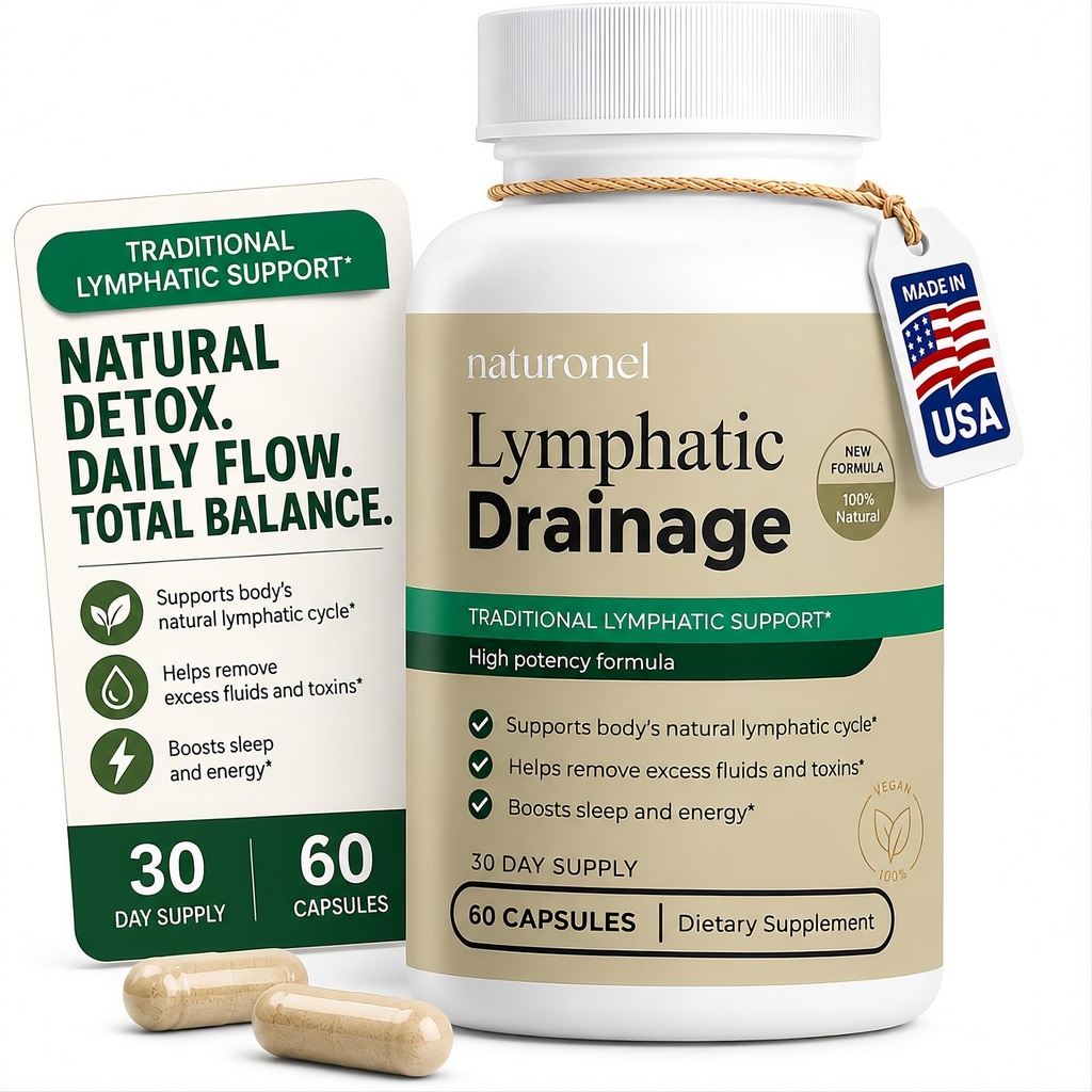 Lymphatic Drainage Supplement – Natural Lymphatic Cleanse with D-Mannose, Cranberry, Hibiscus & Dandelion Extract | Non-GMO, Made in USA, GMP Certified - Lymphatic Drainage Capsules (1)