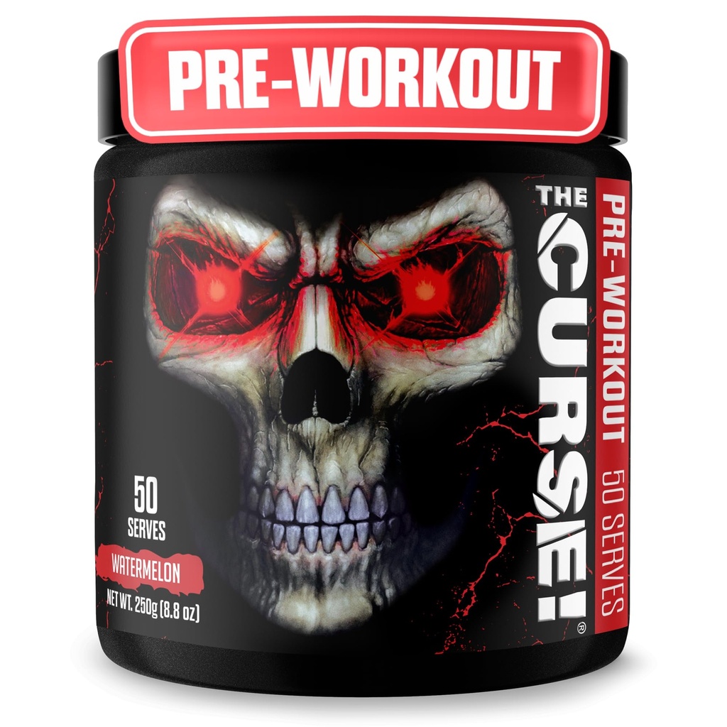JNX SPORTS The Curse! Watermelon Flavor Pre Workout Powder with Creatine – Extreme Energy Preworkout for Men & Women – 50 Servings – L Citrulline, Beta Alanine & Caffeine for Pump, Strength & Focus