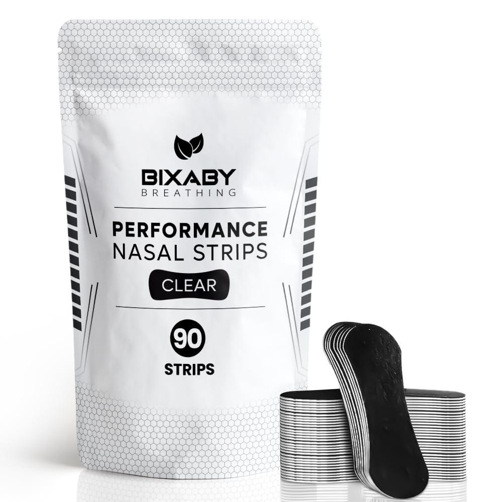 Performance Nose Strips for Breathing - Oil & Sweat Proof Adhesive - Extra Strength Athletic Nasal Strips for High Performance - Improves Oxygen Intake, Sleep & Reduces Snoring (Wide, 90)