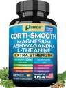 Cortisol Supplement, 11-in-1 Magnesium & Ashwagandha, Corti-Smooth, 120ct | Magnesium, L-Theanine, Ashwagandha, Magnolia Bark, Panax Ginseng, Bacopa, GABA, Lions Mane, Ginkgo Biloba