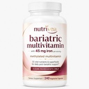 Nutrivea Bariatric Multivitamin with 45mg Iron for Women & Men, Boosts Energy, Essential Daily Nutritional Supports, Support Healthy Iron Levels, with 23-in-1 Essential Vitamins, 240 Capsules