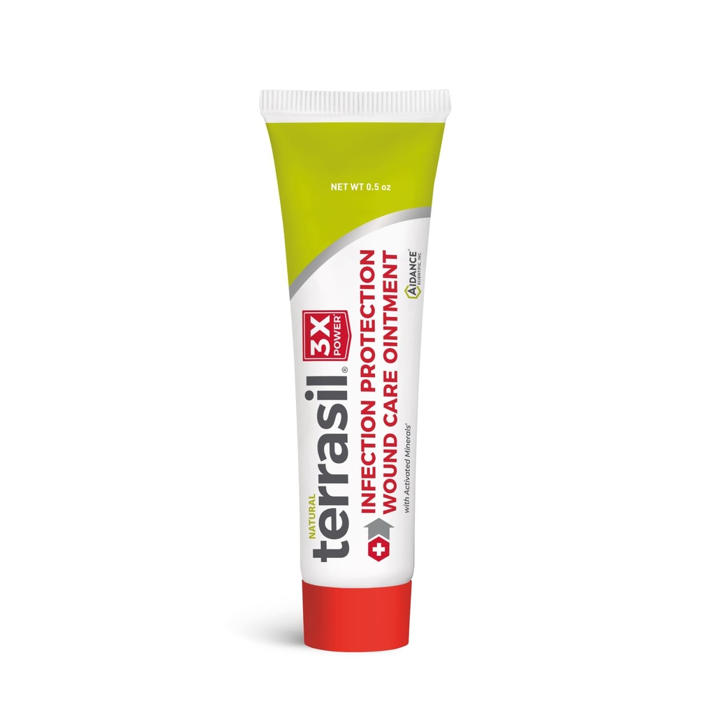 terrasil Wound Care 3X Healing Ointment, Bed Sores, 0.5oz | Skin Treatment Cream for Pressure Sores, Blisters, Cuts & Burns, First Aid Wound Care, Dermatologist Tested, Hypoallergenic