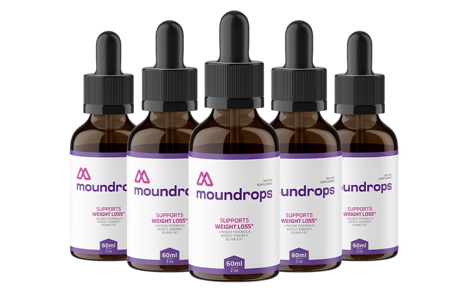 Moundrops, Official MounDrops To Maintain Energy Levels and Fitness, All Natural Formula For Healthy Body & Overall Well-Being, Moun drops Liquid Dropper, Gotas Review (90 Servings), Pack of 5